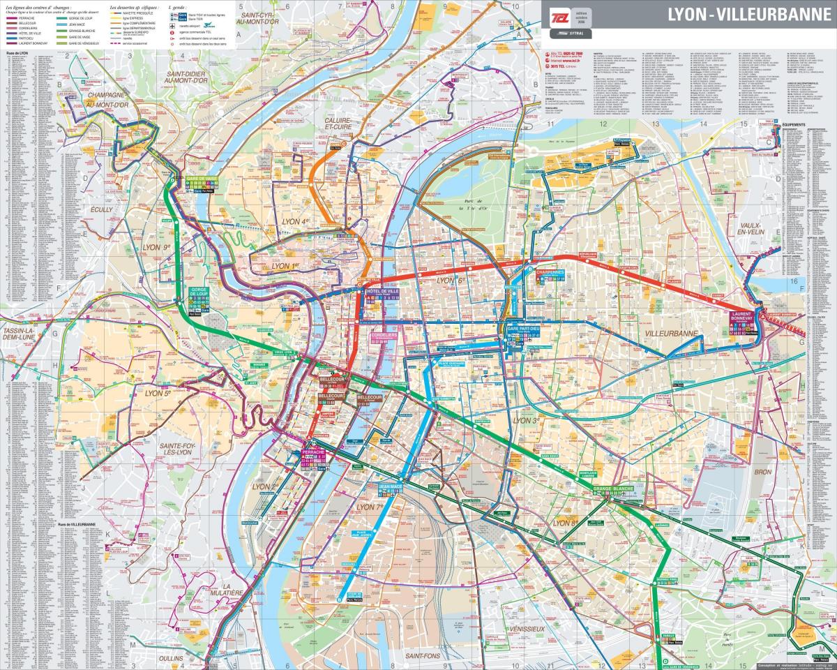 Ліон карта автобусних маршрутів