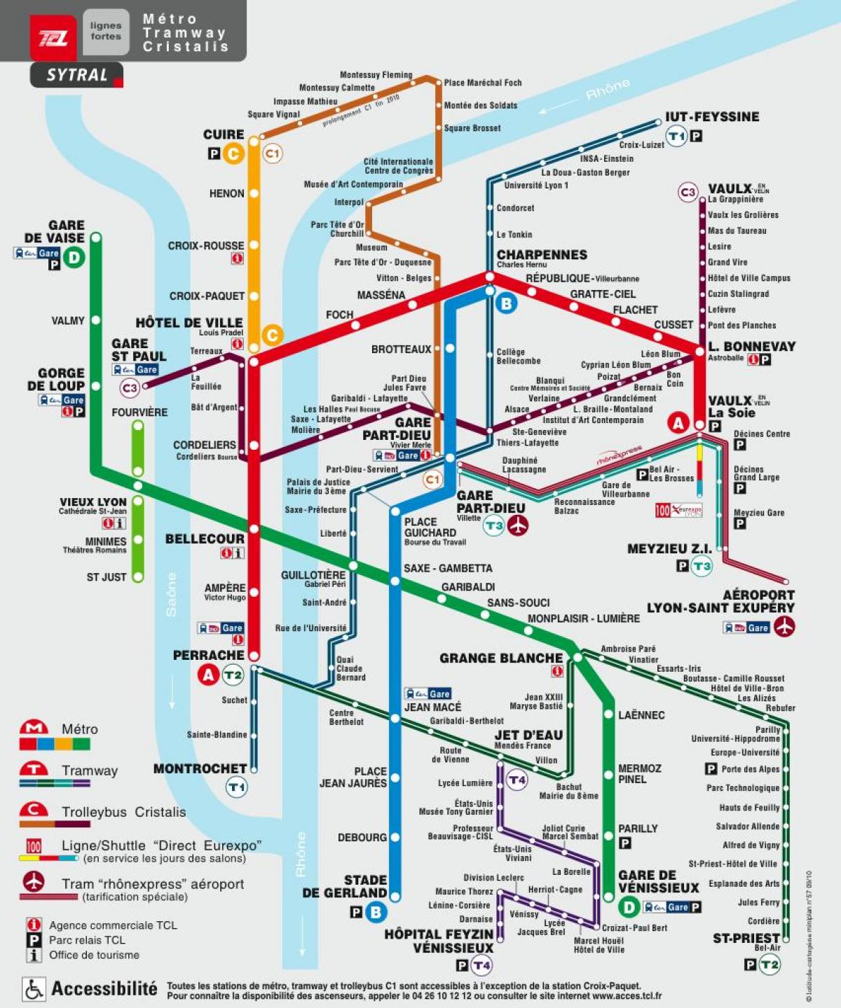 Ліон на карті метро