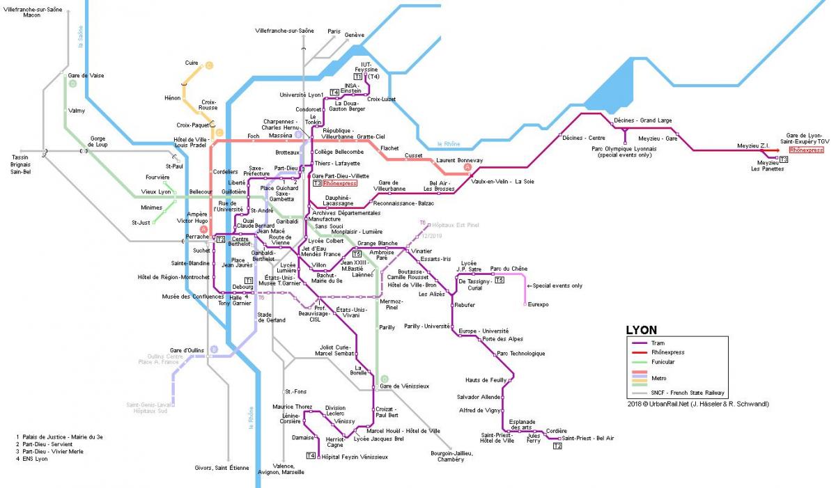Ліон залізничних карті
