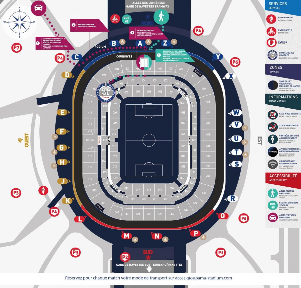 карта Ліон стадіон