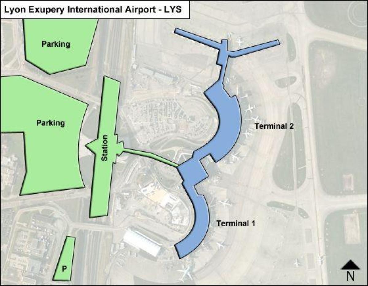 Карта Ліон терміналу аеропорту