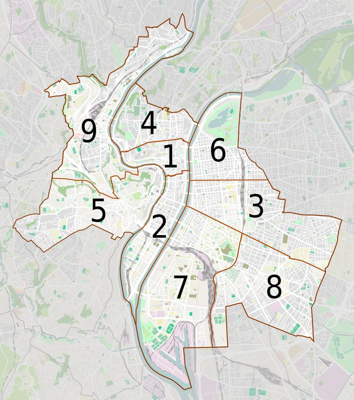 карта Ліон районі