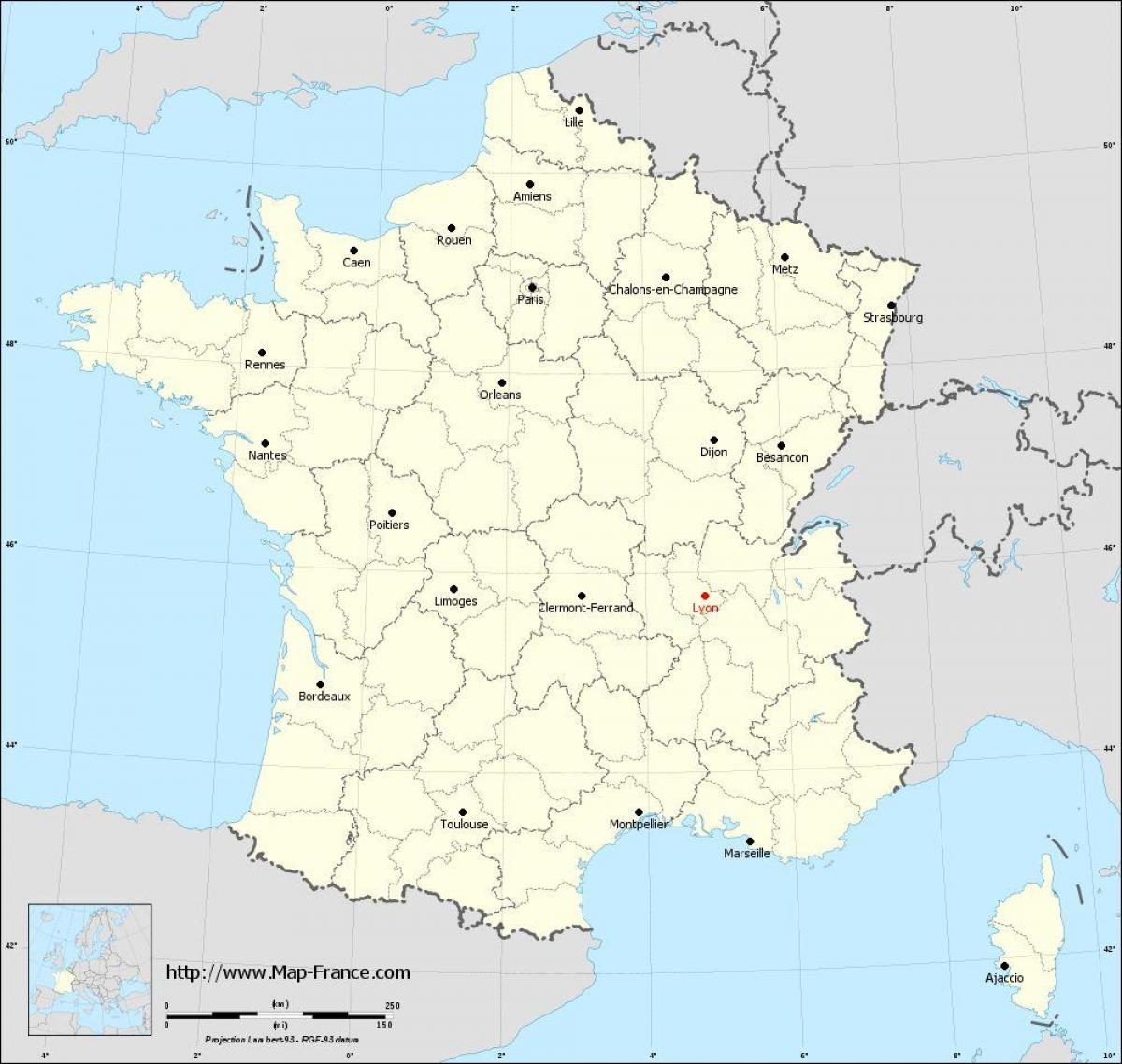 де знаходиться Ліон Франція на карті