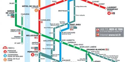 Ліон трамвайної карти в форматі PDF